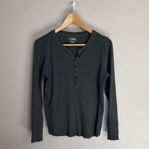 L.L. Bean Charcoal Henley Shirt